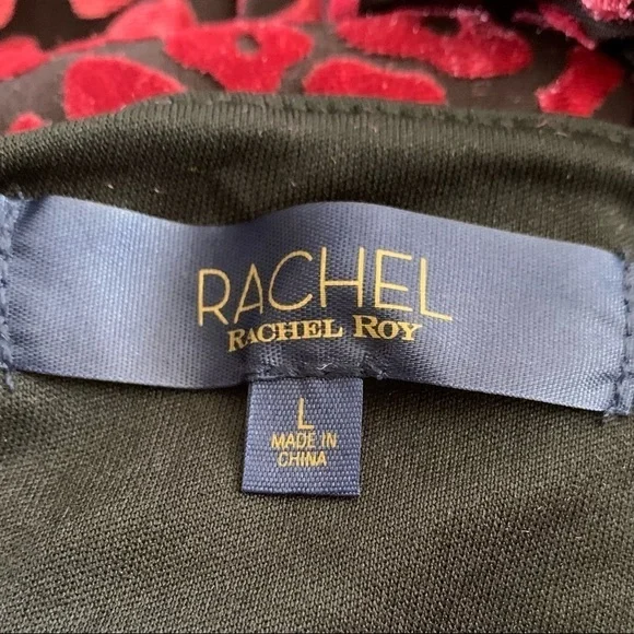 Rachel Roy Velvet Animal Print Faux Wrap Dress - Picture 10 of 14